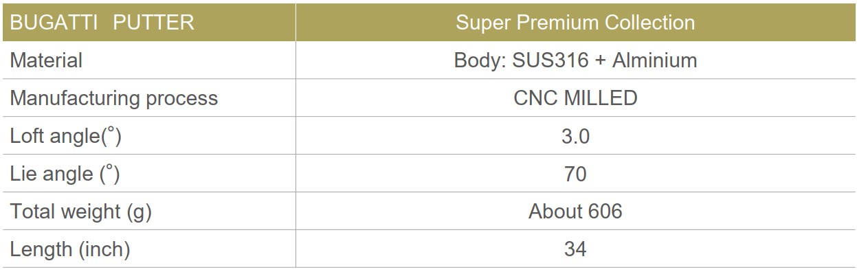 Gậy Putter Honma x Bugatti Super Premium 5 Sao