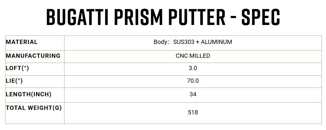 Honma X Bugatti Prism - Spec
